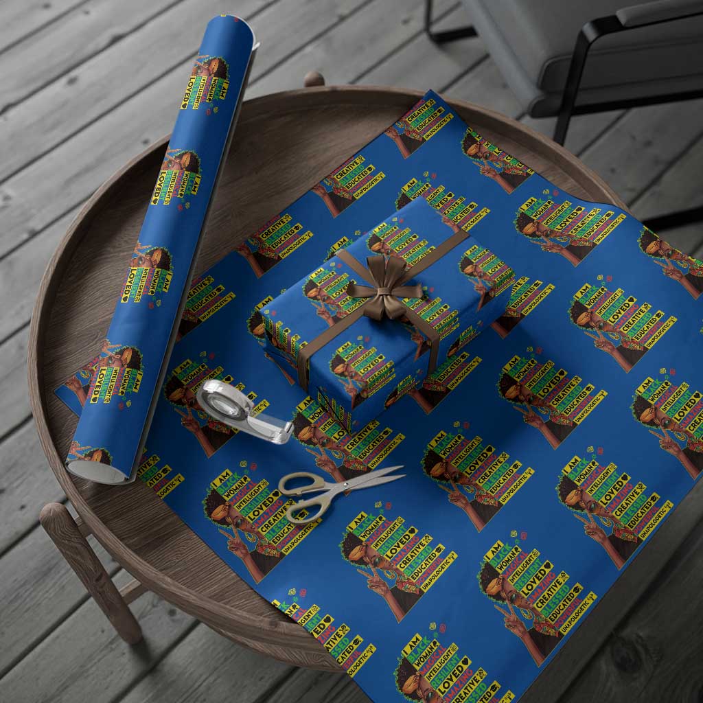 I Am Black Man Wrapping Paper Roll Afro African American Pride Black History Month