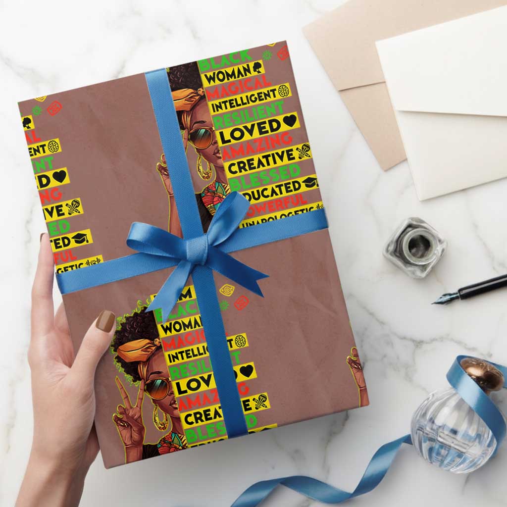 I Am Black Man Wrapping Paper Roll Afro African American Pride Black History Month