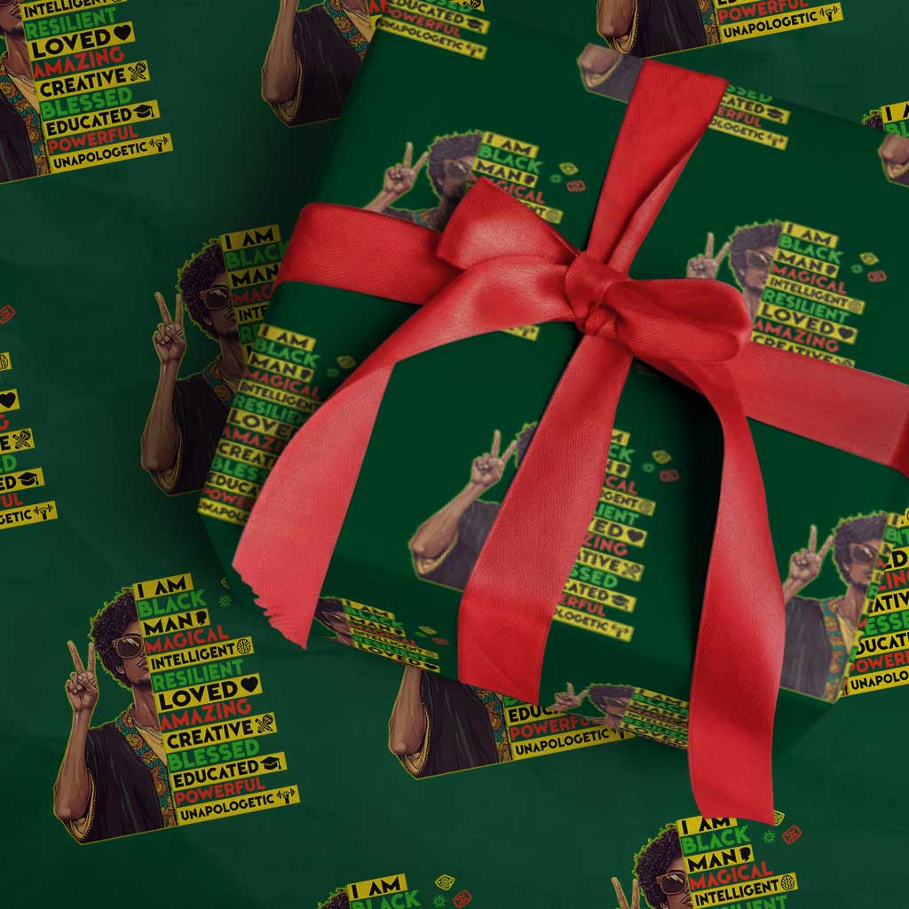 I Am Black Woman Wrapping Paper Roll Afro African American Pride Black History Month