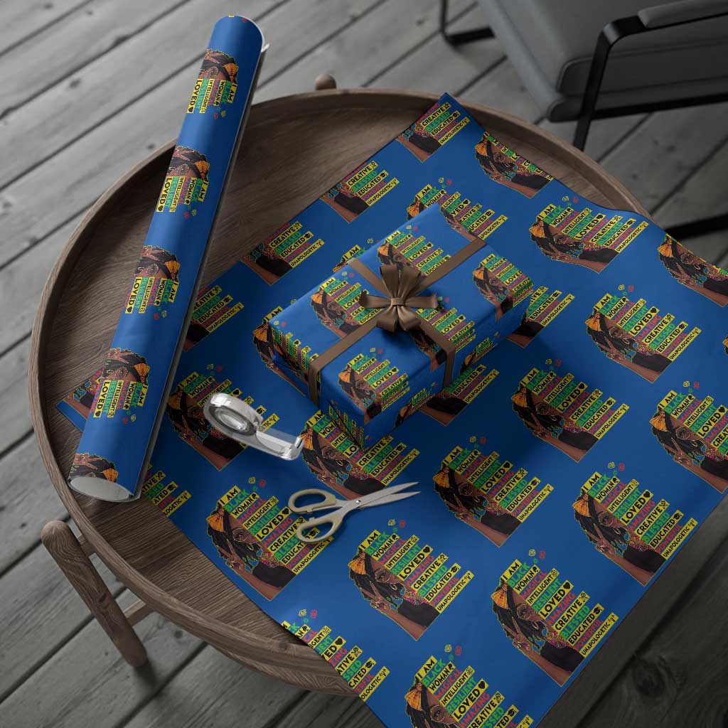 I Am Black Woman Wrapping Paper Roll Locd African American Pride Black History Month