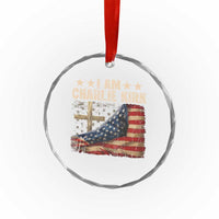 I Am Charlie Kirk Crystal Glass Ornament Freedom Vintage American Flag TS11