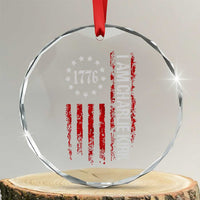 I Am Charlie Kirk Crystal Glass Ornament Freedom Vintage Old American Flag Patriotic 1776 TS10