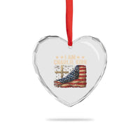 I Am Charlie Kirk Heart Crystal Glass Ornament Freedom Vintage American Flag - Wonder Print Shop