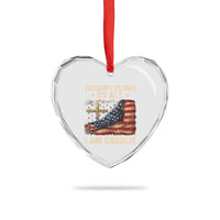 I Am Charlie Kirk Heart Crystal Glass Ornament You Cant Silence Us All Vintage American Flag - Wonder Print Shop