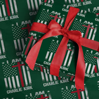 I Am Charlie Kirk Wrapping Paper Roll Christian Cross Faith American Falg - Wonder Print Shop