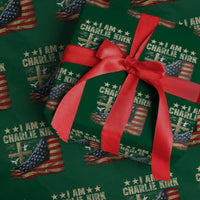 I Am Charlie Kirk Wrapping Paper Roll Freedom Vintage American Flag - Wonder Print Shop
