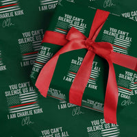 I Am Charlie Kirk Wrapping Paper Roll You Can’t Silence Us All Patriotic American Flag - Wonder Print Shop