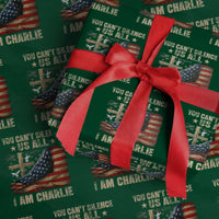 I Am Charlie Kirk Wrapping Paper Roll You Cant Silence Us All Vintage American Flag - Wonder Print Shop