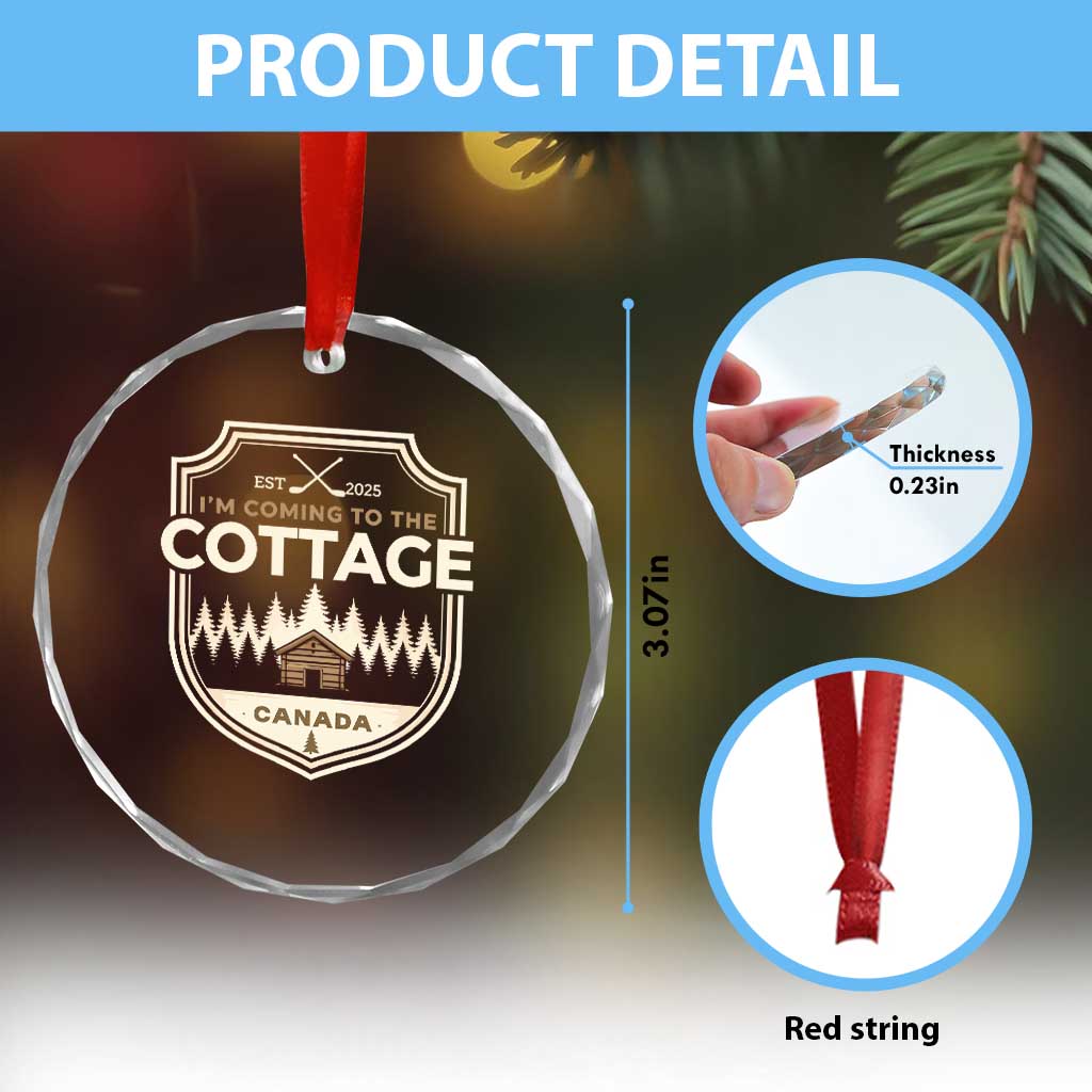 I Am Coming To The Cottage Crystal Glass Ornament Funny Romance Hockey