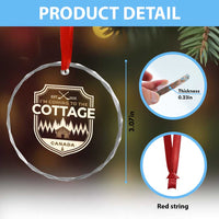 I Am Coming To The Cottage Crystal Glass Ornament Funny Romance Hockey