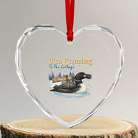 I Am Coming To The Cottage Heart Crystal Glass Ornament Stupid Canadian Wolf Bird