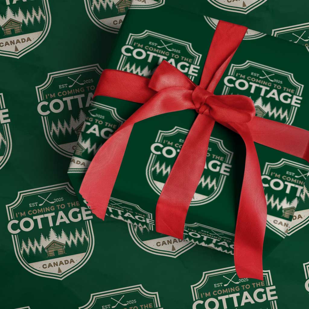 I Am Coming To The Cottage Wrapping Paper Roll Funny Romance Hockey