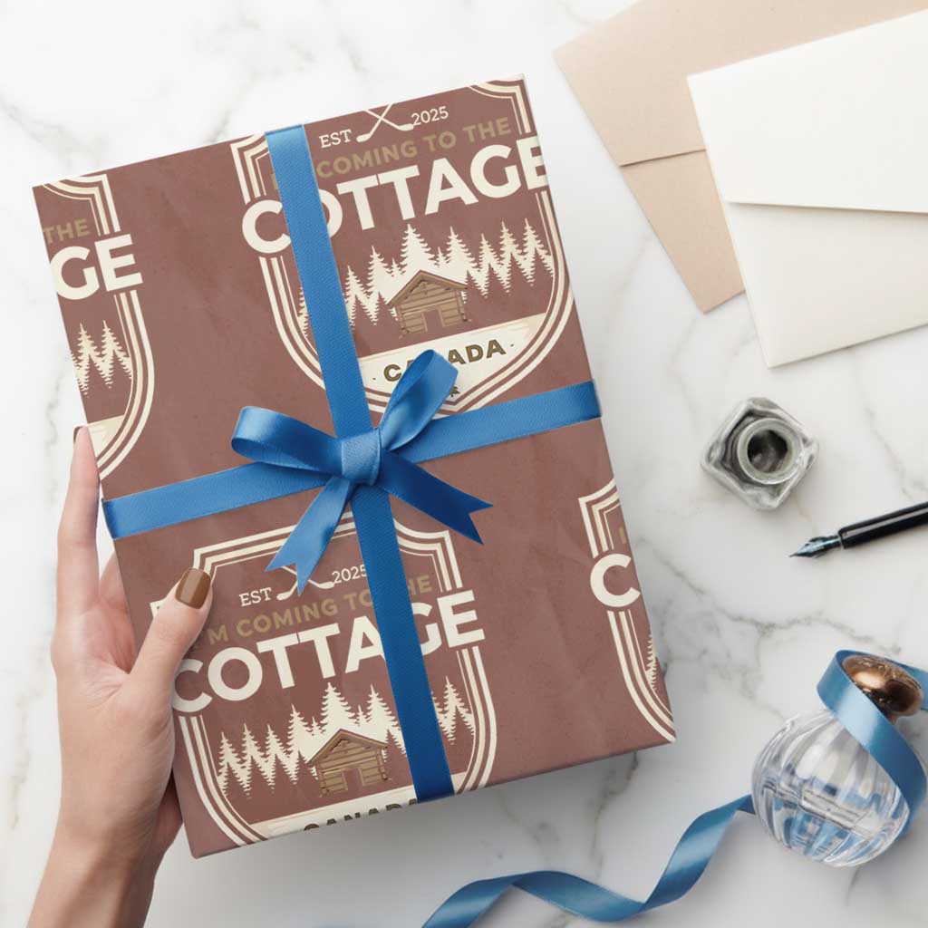 I Am Coming To The Cottage Wrapping Paper Roll Funny Romance Hockey