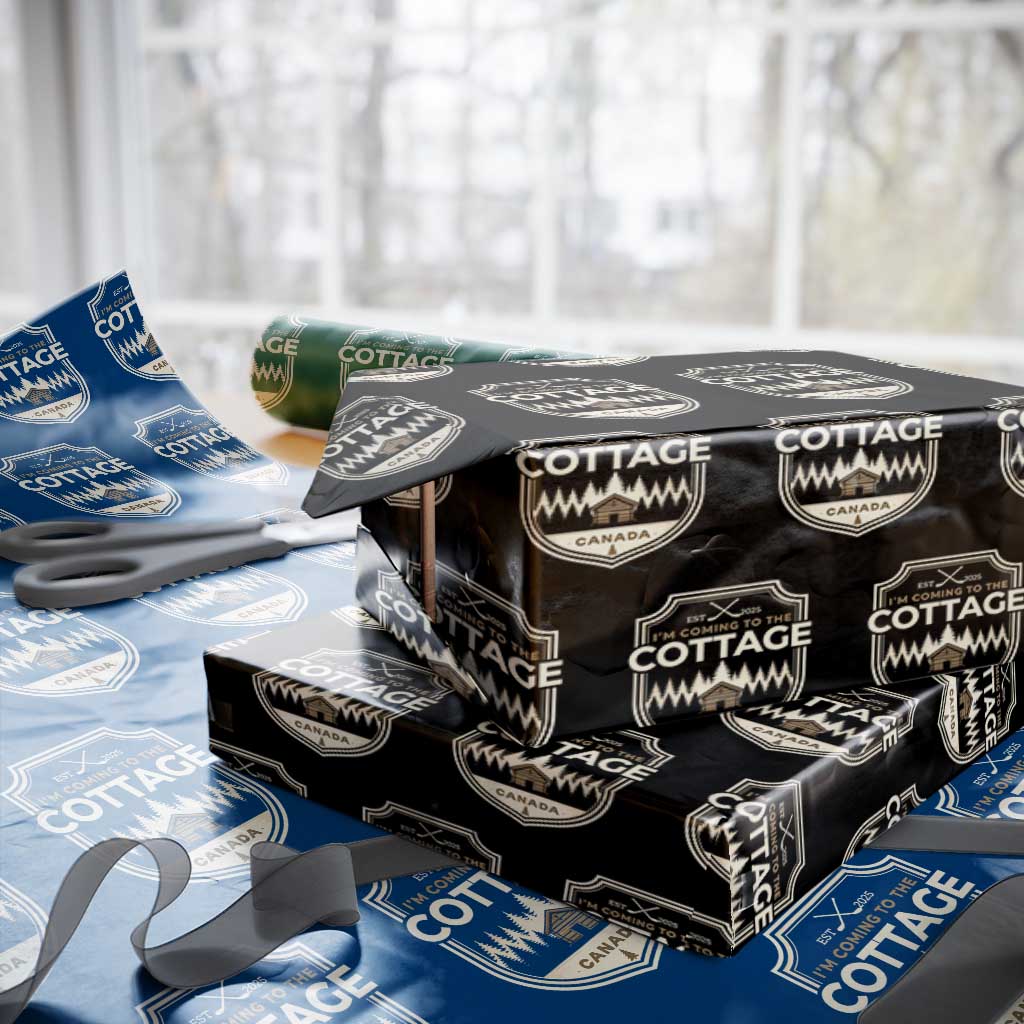 I Am Coming To The Cottage Wrapping Paper Roll Funny Romance Hockey