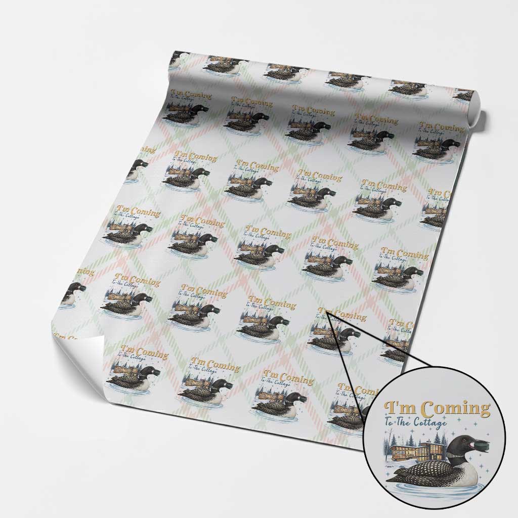 I Am Coming To The Cottage Wrapping Paper Roll Stupid Canadian Wolf Bird