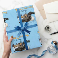 I Am Coming To The Cottage Wrapping Paper Roll Stupid Canadian Wolf Bird