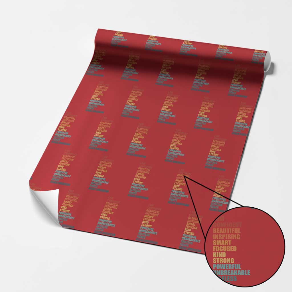 I Am Confident Beautiful Inspiring Asian American Wrapping Paper Roll AAPI Heritage Month