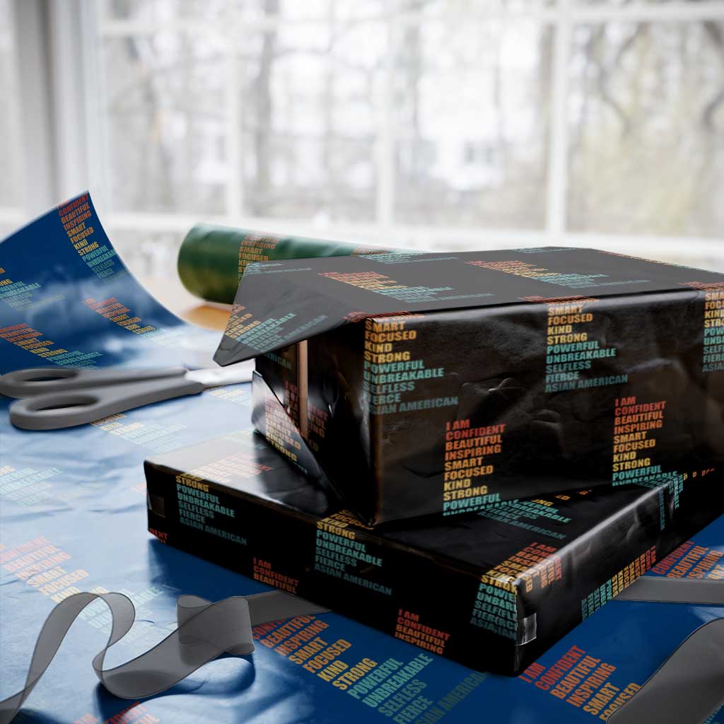 I Am Confident Beautiful Inspiring Asian American Wrapping Paper Roll AAPI Heritage Month