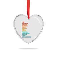 I Am Confident Beautiful Inspiring Asian American Heart Crystal Glass Ornament AAPI Heritage Month