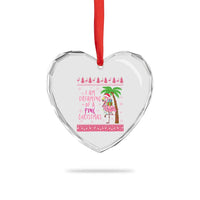 I Am Dreaming Of A Pink Christmas Heart Crystal Glass Ornament Family Trip Santa Flamingo Palm Tree Ugly Xmas - Wonder Print Shop