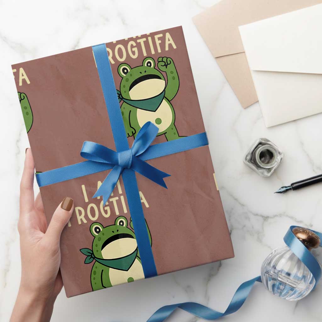 I Am Frogtifa Wrapping Paper Roll Frog Resist Antifascist with Raised Fist Bandana - Wonder Print Shop