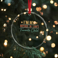 I Am My Mother In Laws Favorite Child Crystal Glass Ornament Funny Parent - Wonder Print Shop