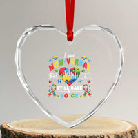 I Am Non Verbal But I Still Have A Voice Autism Awareness Heart Crystal Glass Ornament Heart Puzzle
