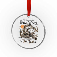 I Am Not Always A Train Wreck Just Kidding Toot Toot Crystal Glass Ornament Funny Thanksgiving Turkey - Wonder Print Shop