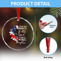 I Am Not Just Daddys Little Girl I Am A Veterans Daughter Crystal Glass Ornament American Flag - Wonder Print Shop