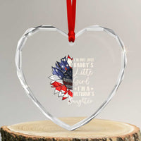 I Am Not Just Daddys Little Girl I Am A Veterans Daughter Heart Crystal Glass Ornament American Flag - Wonder Print Shop