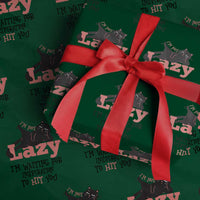 I Am Not Lazy I Am Waiting For Inspiration To Hit You Wrapping Paper Roll Black Lazy Cat - Wonder Print Shop