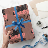 I Am Not Lazy I Am Waiting For Inspiration To Hit You Wrapping Paper Roll Black Lazy Cat - Wonder Print Shop