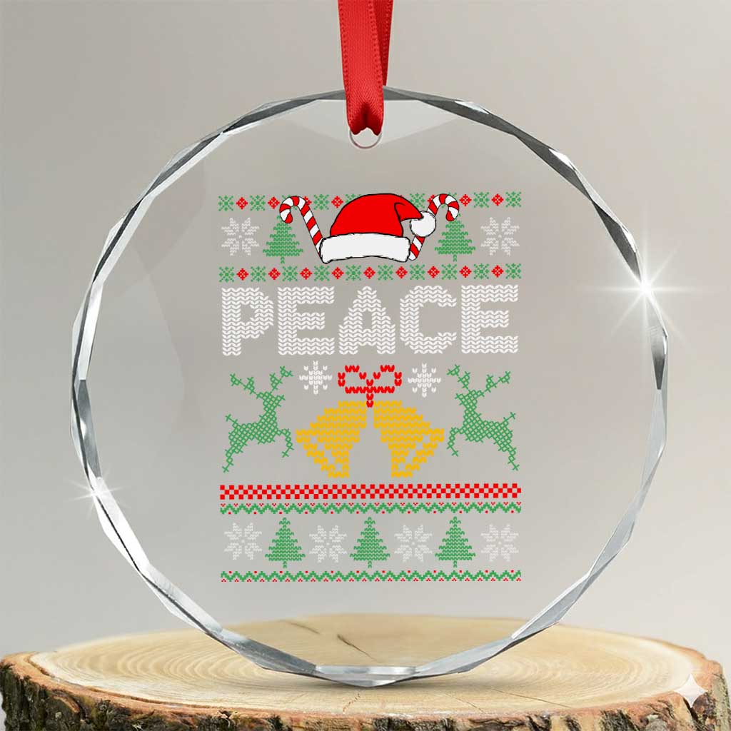 I am Peace Funny Christmas Matching Couple Crystal Glass Ornament Offensive Adult Humor Festive Holiday - Wonder Print Shop