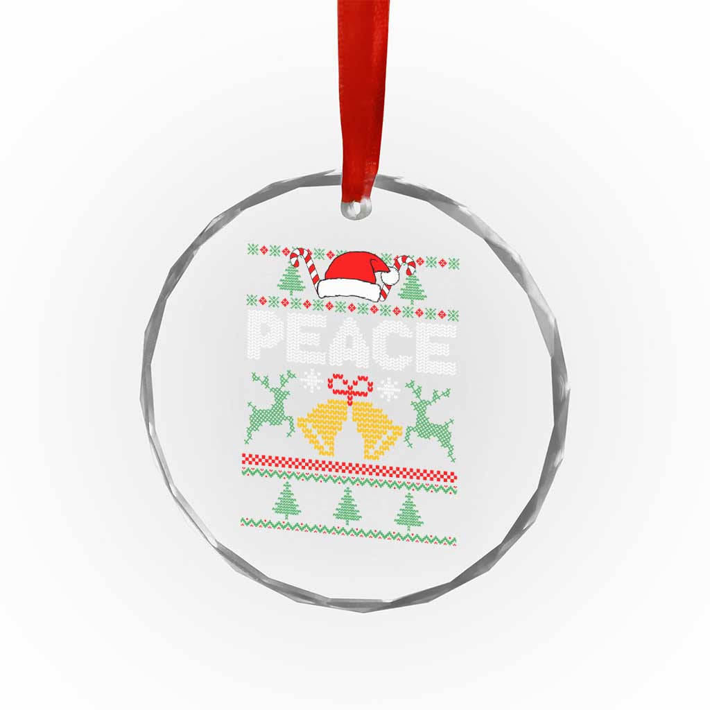 I am Peace Funny Christmas Matching Couple Crystal Glass Ornament Offensive Adult Humor Festive Holiday - Wonder Print Shop