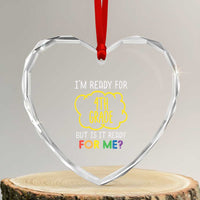 I am Ready for 4th Grade Heart Crystal Glass Ornament Funny Fourth Grade Back to School Kids Gift