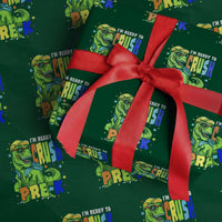 I am Ready To Crush Pre-K Dinosaur Wrapping Paper Roll Cool First Day of School Boy