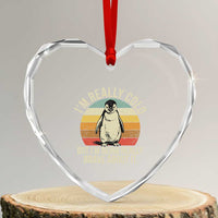 I Am Really Cold But I'm Being Really Brave About It Heart Crystal Glass Ornament Funny Penguin