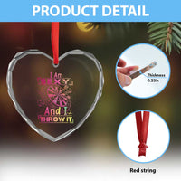 I Am Sexy And I Throw It Heart Crystal Glass Ornament Sexy Dart Player Gift - Wonder Print Shop