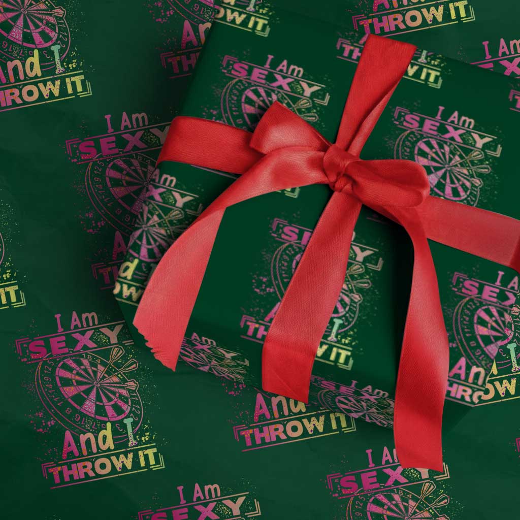 I Am Sexy And I Throw It Wrapping Paper Roll Sexy Dart Player Gift - Wonder Print Shop