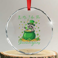 I Am The Shenanigans Crystal Glass Ornament Funny Irish Raccoon