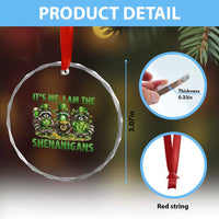 I Am The Shenanigans Crystal Glass Ornament Funny Irish Raccoon St Patricks Day