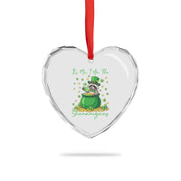 I Am The Shenanigans Heart Crystal Glass Ornament Funny Irish Raccoon