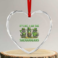 I Am The Shenanigans Heart Crystal Glass Ornament Funny Irish Raccoon St Patricks Day