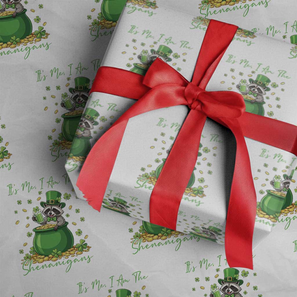 I Am The Shenanigans Wrapping Paper Roll Funny Irish Raccoon