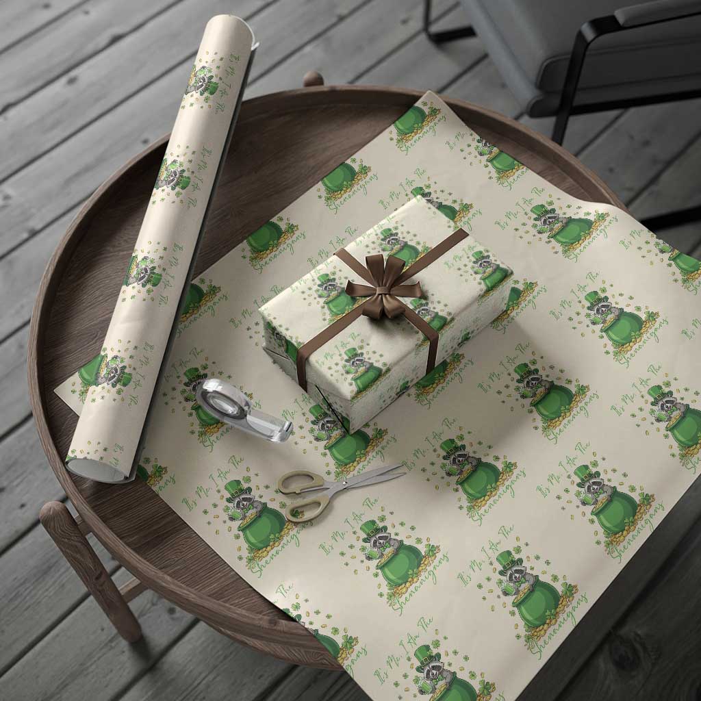 I Am The Shenanigans Wrapping Paper Roll Funny Irish Raccoon