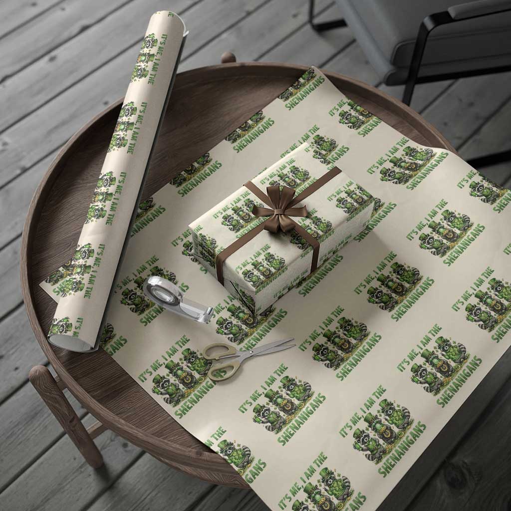 I Am The Shenanigans Wrapping Paper Roll Funny Irish Raccoon St Patricks Day