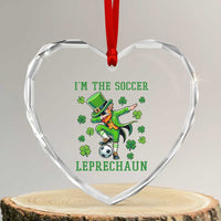 I Am The Soccer Leprechaun Heart Crystal Glass Ornament Funny Irish Soccer