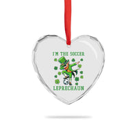 I Am The Soccer Leprechaun Heart Crystal Glass Ornament Funny Irish Soccer