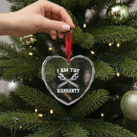 I Am The Warranty Mechanic Heart Crystal Glass Ornament Car Repair Funny Handyman Distressed Graphic