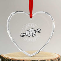 I Am The Warranty Mechanic Heart Crystal Glass Ornament Car Repair Guy Funny Handyman Distressed Graphic